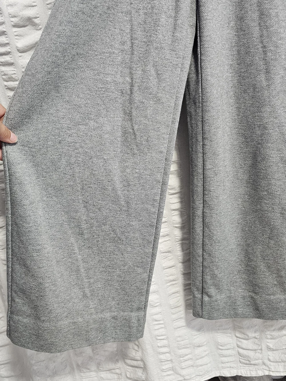 Commense Classic Gray Wide-Leg Jersey Knit Bib Overalls Womens